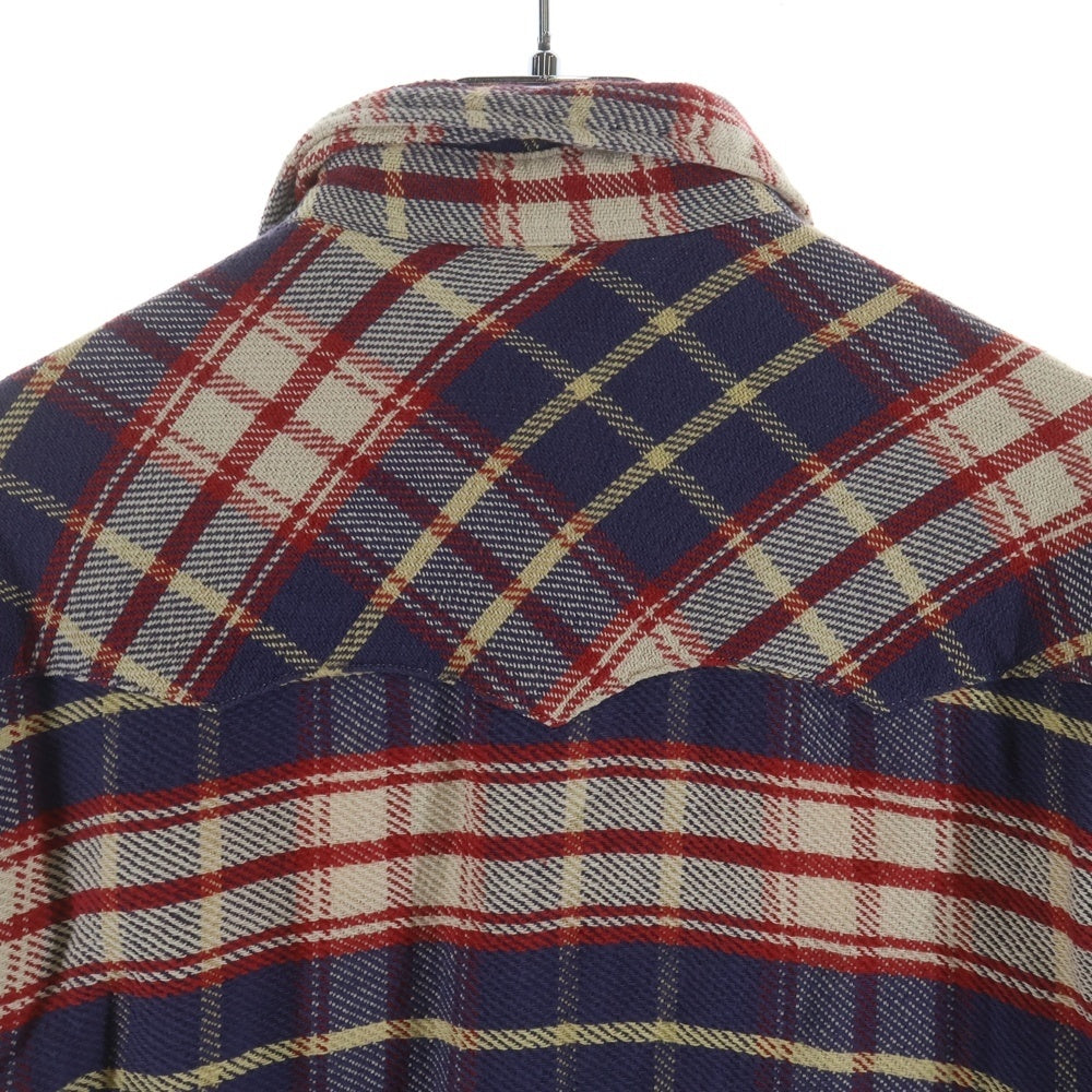 RRL(ダブルアールエル) チェック柄ウエスタンフランネルシャツ レッド