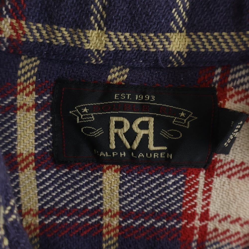 RRL(ダブルアールエル) チェック柄ウエスタンフランネルシャツ レッド
