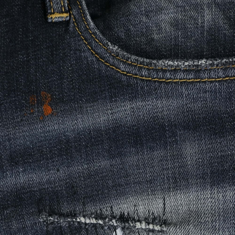 DSQUARED2(ディースクエアード) 15AW Slim Jean スリムジーンズ ダメージ加工 ペイント デニムパンツ インディゴ S71LB0004 S30342