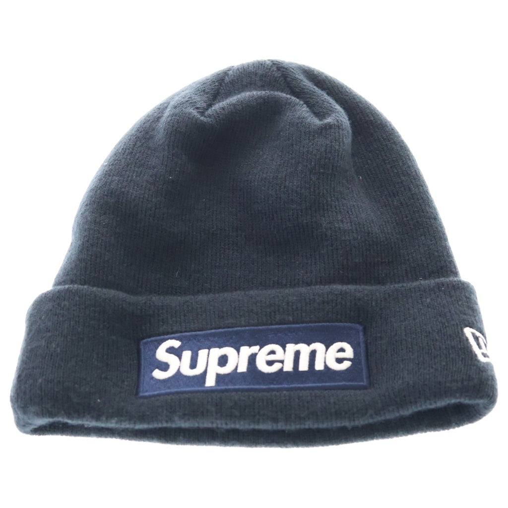 SUPREME(シュプリーム) 18AW ×New Era Box Logo Beanie ニューエラ ボックスロゴ ビーニー ニット帽 ネイビー