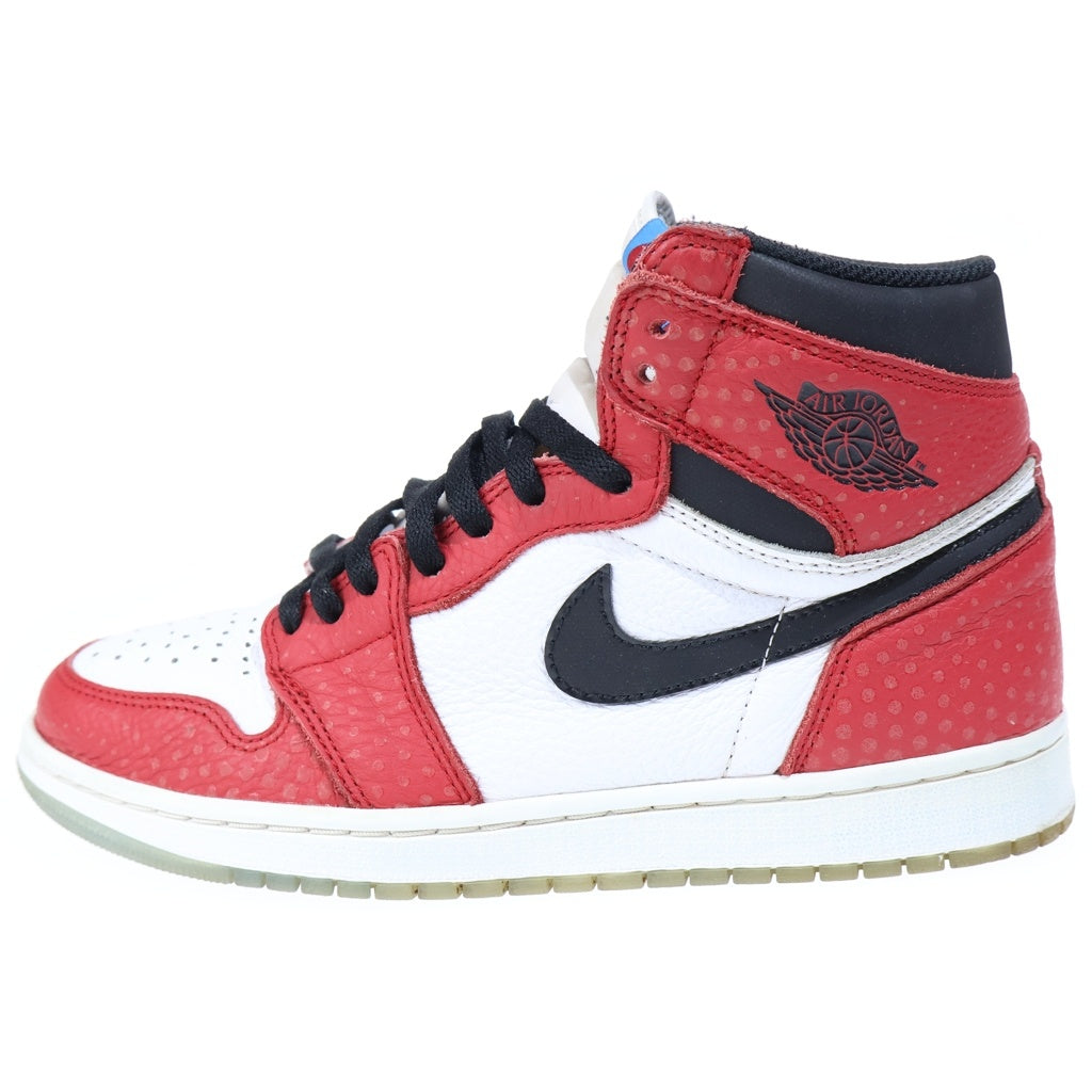 NIKE(ナイキ) AIR JORDAN 1 RETRO HIGH ORIGIN STORY エアジョーダン 1 レトロ オリジナル ストーリー ハイカットスニーカー レッド/ホワイト US8.5/26.5cm 555088-602