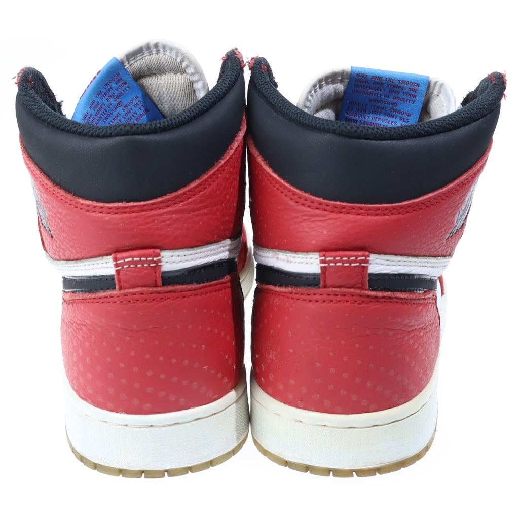 NIKE(ナイキ) AIR JORDAN 1 RETRO HIGH ORIGIN STORY エアジョーダン 1 レトロ オリジナル ストーリー ハイカットスニーカー レッド/ホワイト US8.5/26.5cm 555088-602