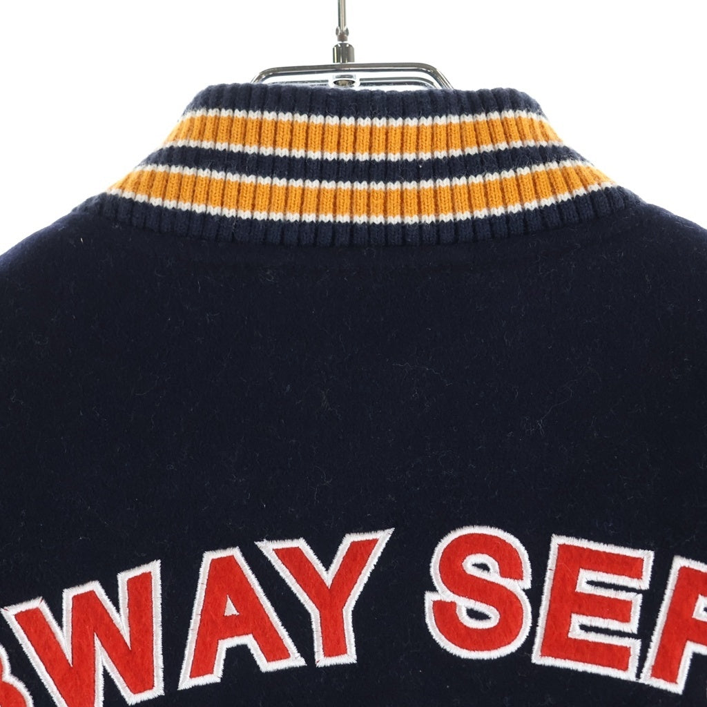 AVIREX(アヴィレックス) ×MLB SUBWAY SERIES STADIUM JACKET サブウェイ シリーズ ロゴ刺繍 ジップアップ スタジアムジャケット スタジャン ネイビー 783-3252050