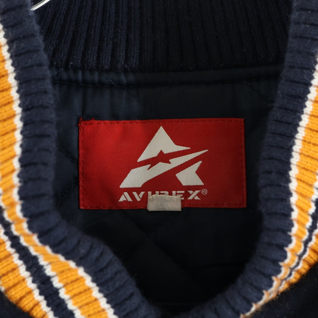 AVIREX(アヴィレックス) ×MLB SUBWAY SERIES STADIUM JACKET サブウェイ シリーズ ロゴ刺繍 ジップアップ スタジアムジャケット スタジャン ネイビー 783-3252050