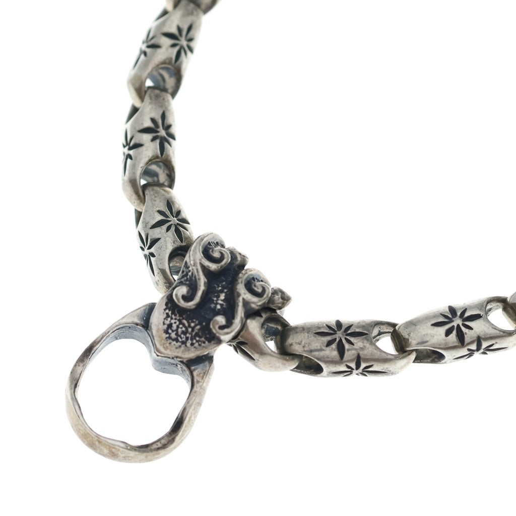 Bill Wall Leather/BWL(ビルウォールレザー) MID STAR W/STONE T-BAR NECKLACE ミッドスター Wストーン Tバーネックレス シルバー