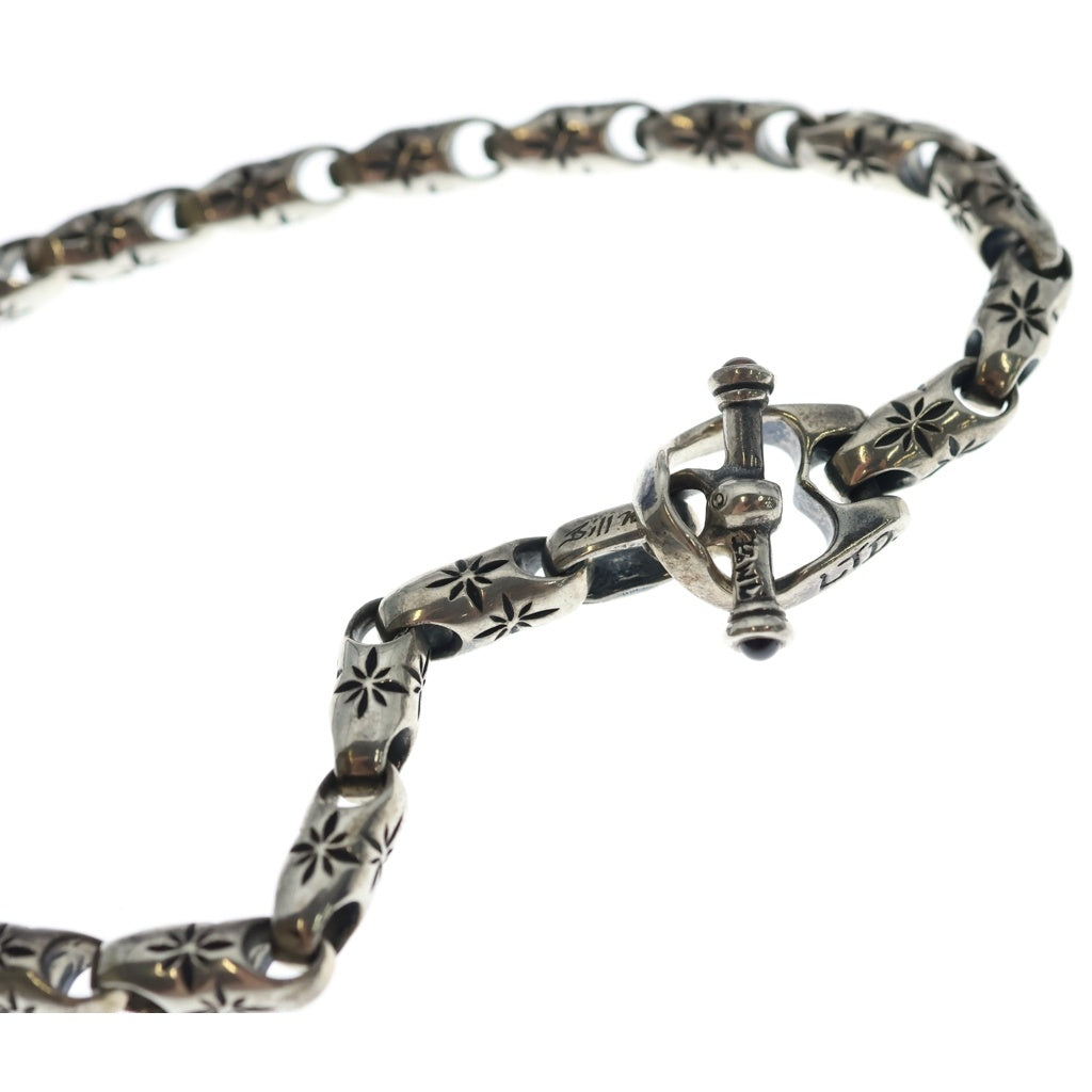 Bill Wall Leather/BWL(ビルウォールレザー) MID STAR W/STONE T-BAR NECKLACE ミッドスター Wストーン Tバーネックレス シルバー