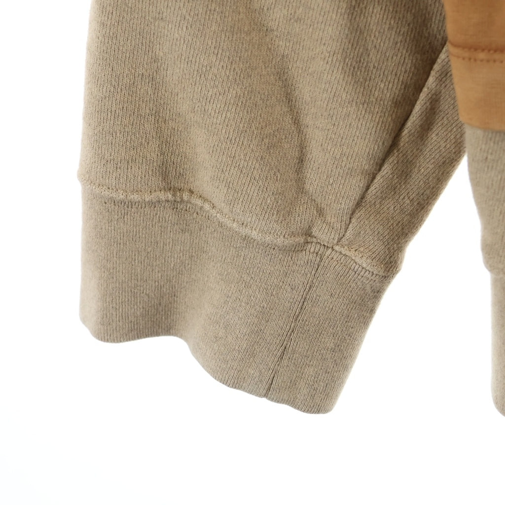 MM6 Maison Margiela(エムエムシックスメゾンマルジェラ) OVERSIZED LAYERED GARMENT-DYED HOODIE ドッキングプルオーバーパーカー ブラウン S50GU0092 STJ286