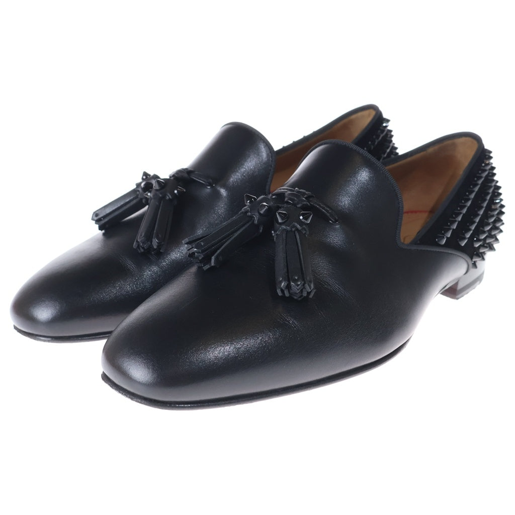 CHRISTIAN LOUBOUTIN(クリスチャンルブタン) Tassilo Flat スタッズ レザー ローファー スリッポン ブラック