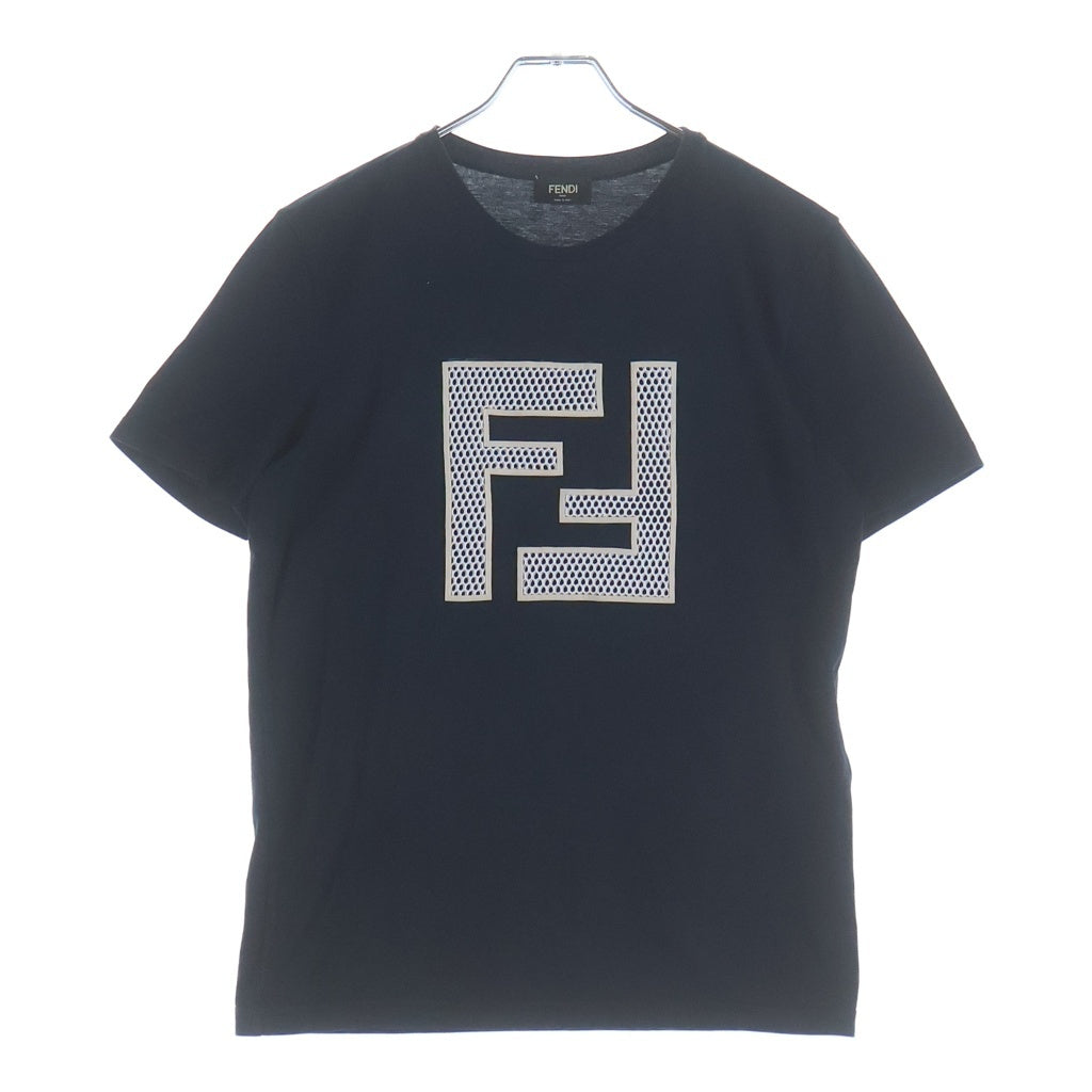 FENDI(フェンディ) メッシュFFロゴ 半袖Tシャツ カットソー ブラック FAF532 A78M