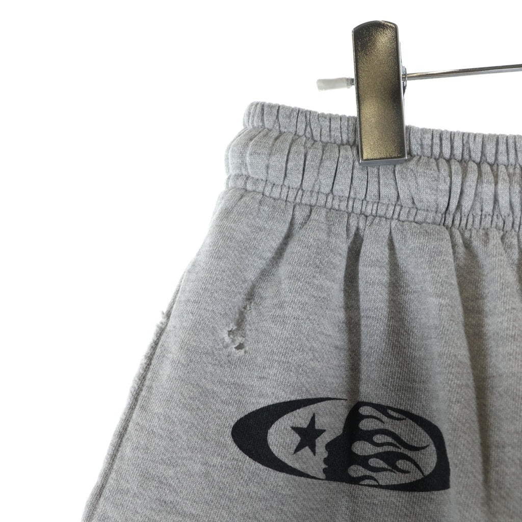 NO BRAND(ノーブランド) Hell Star 24AW Yoga Shorts グラフィックプリント ヨガショーツ グレー