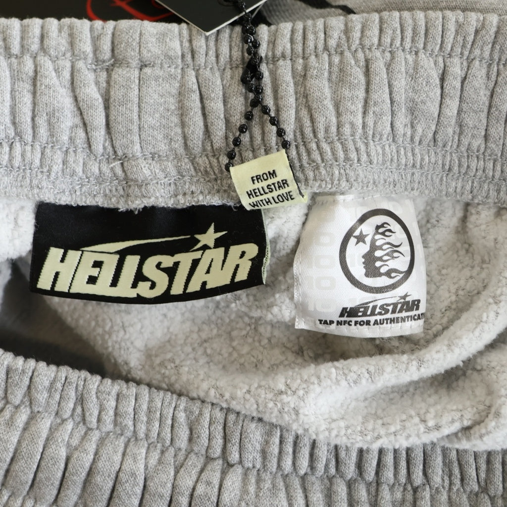 NO BRAND(ノーブランド) Hell Star 24AW Yoga Shorts グラフィックプリント ヨガショーツ グレー