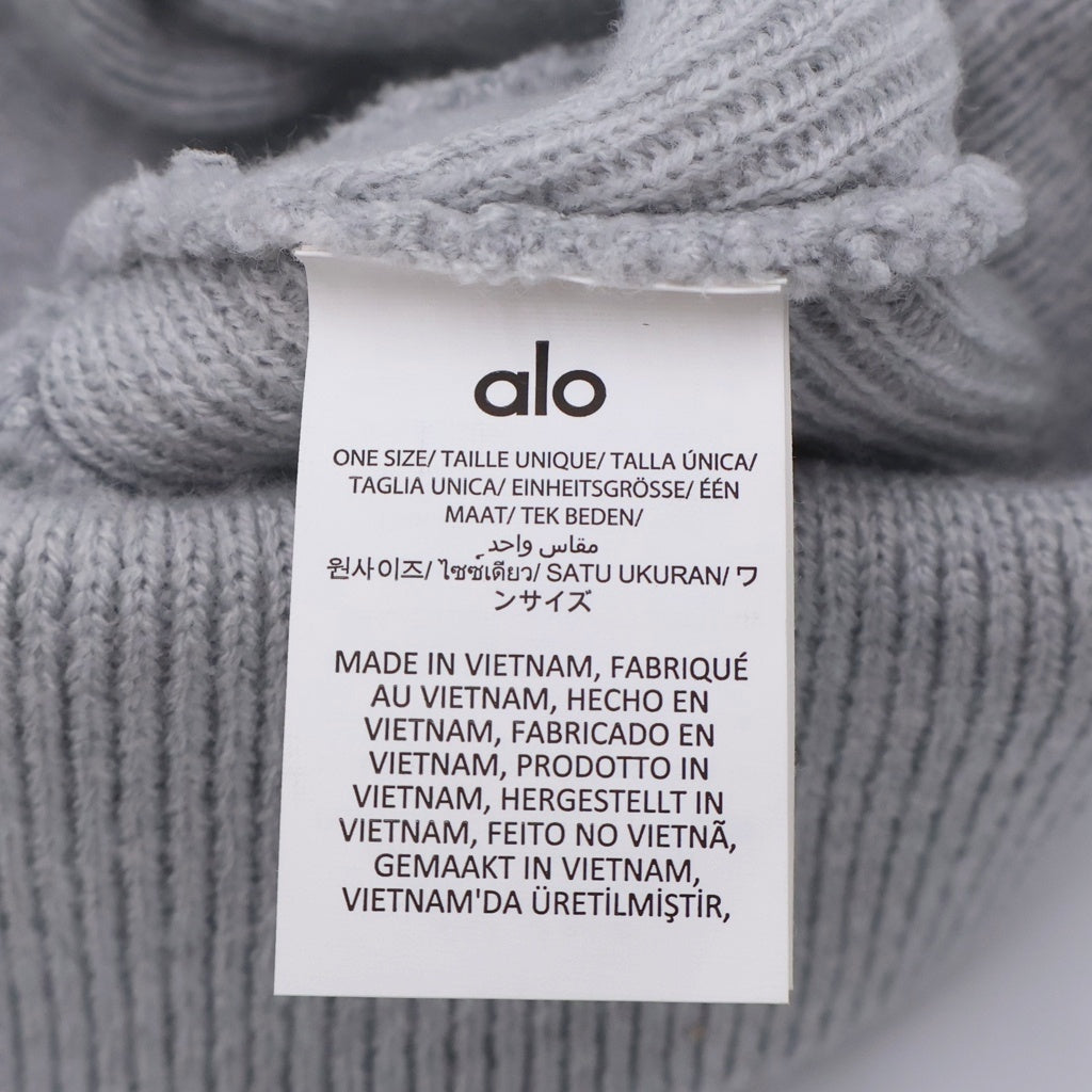 Alo Yoga(アローヨガ) Logo Embroidery Beanie ロゴ刺繍 ビーニー グレー