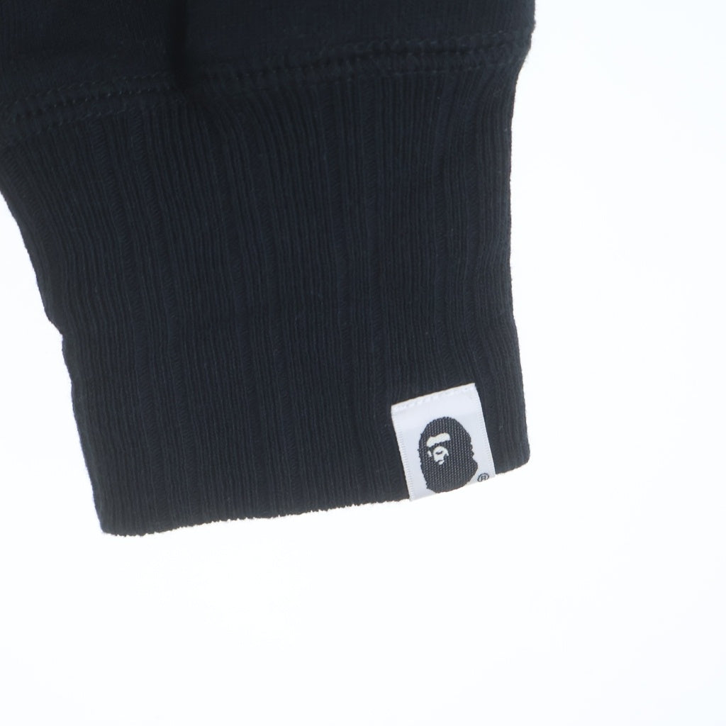 A BATHING APE(アベイシングエイプ) 両面ロゴ刺繍 クルーネック スウェット トレーナー ブラック
