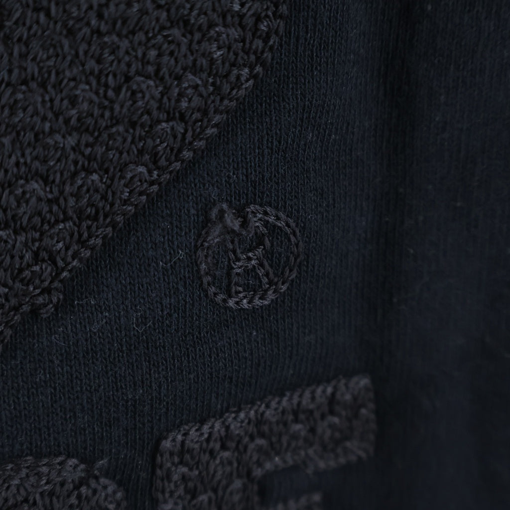 A BATHING APE(アベイシングエイプ) 両面ロゴ刺繍 クルーネック スウェット トレーナー ブラック