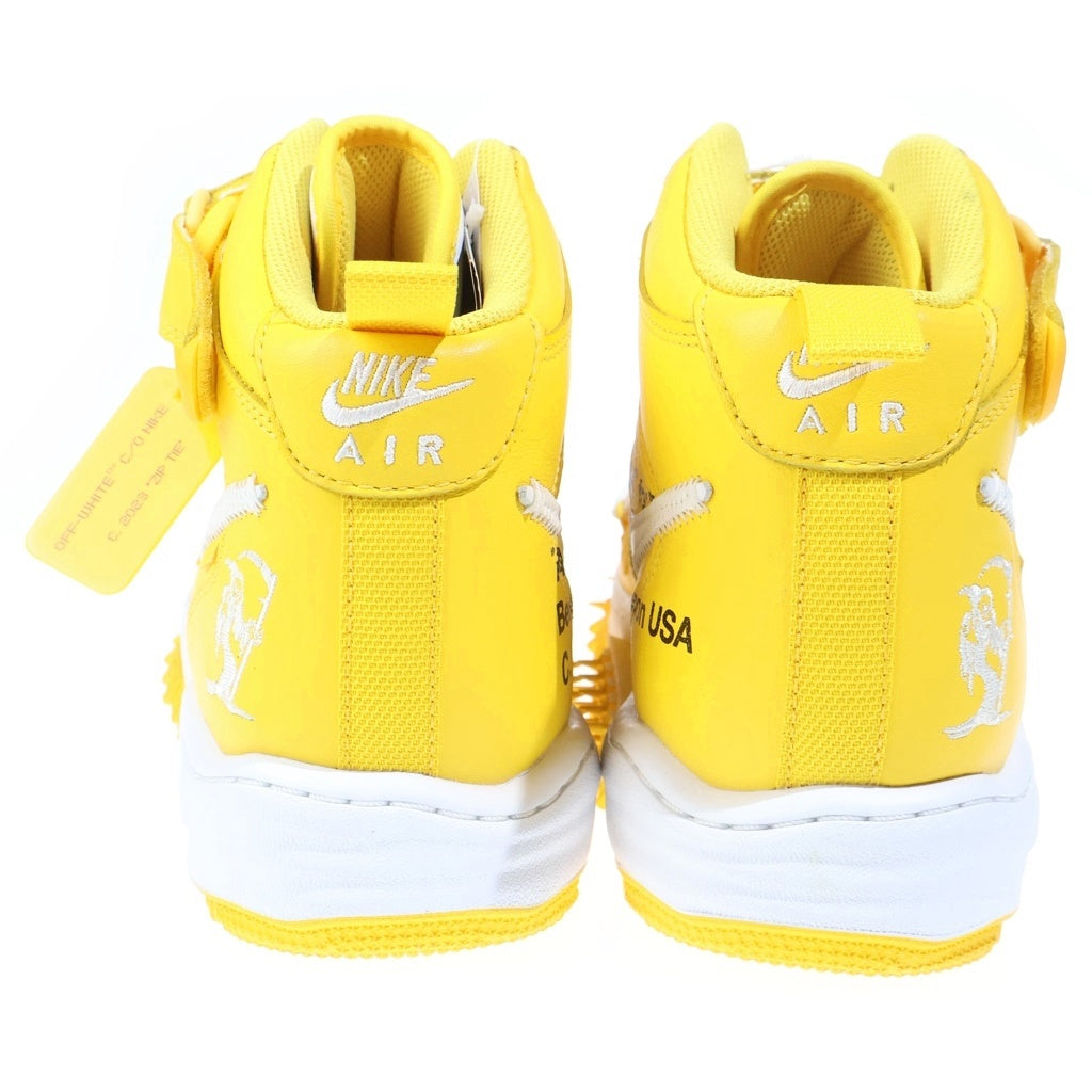 NIKE(ナイキ) ×AIR FORCE 1 MID SP LTHR オフホワイト エアフォース 1 ミッドカットスニーカー ホワイト/イエロー US11/29cm
