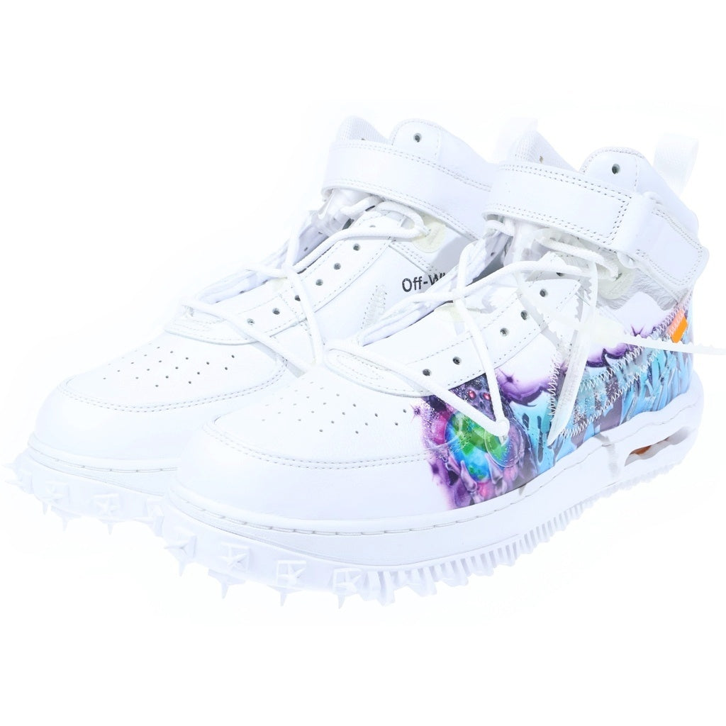 NIKE(ナイキ) ×OFF-WHITE AIR FORCE1 MID SP LTHR オフホワイト エアフォース1 ミッドカットスニーカー ホワイト US11/29cm DR0500-100