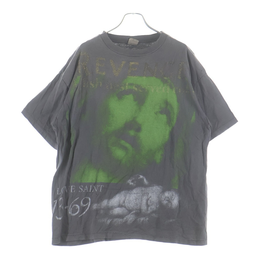 SAINT MICHAEL(セントマイケル) 23SS BJ_SS TEE REVENGE リベンジ フロントプリント 半袖Tシャツ カットソー ブラック SM-S23-0000-085