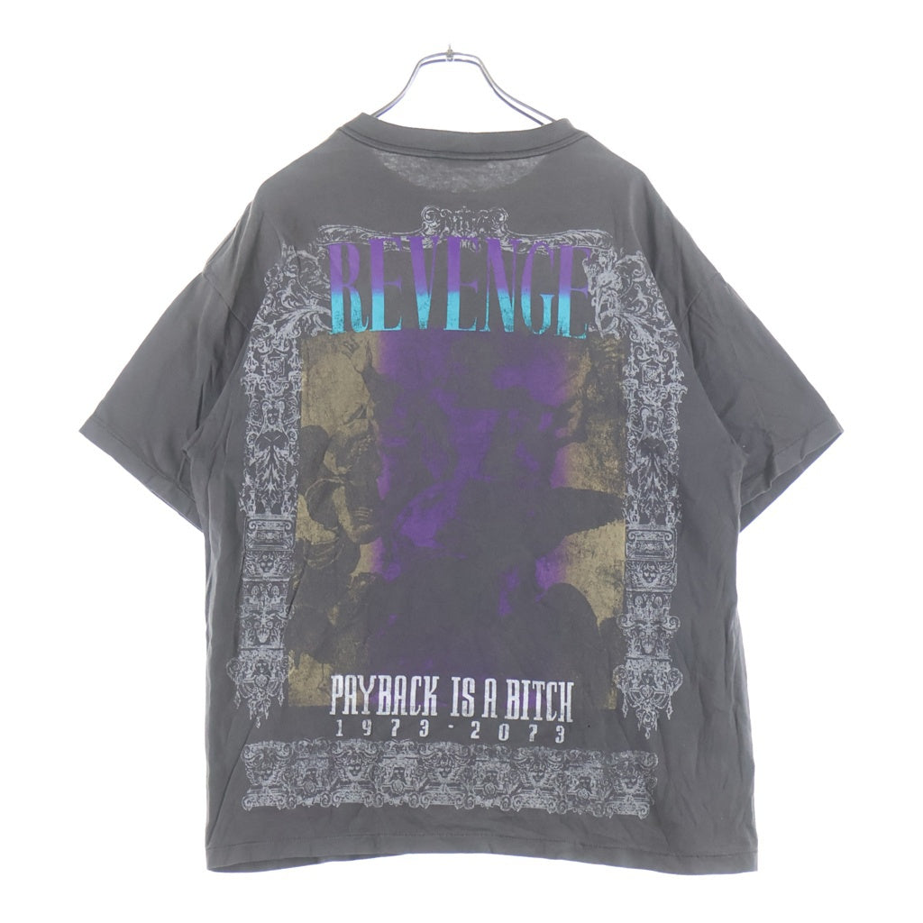 SAINT MICHAEL(セントマイケル) 23SS BJ_SS TEE REVENGE リベンジ フロントプリント 半袖Tシャツ カットソー ブラック SM-S23-0000-085