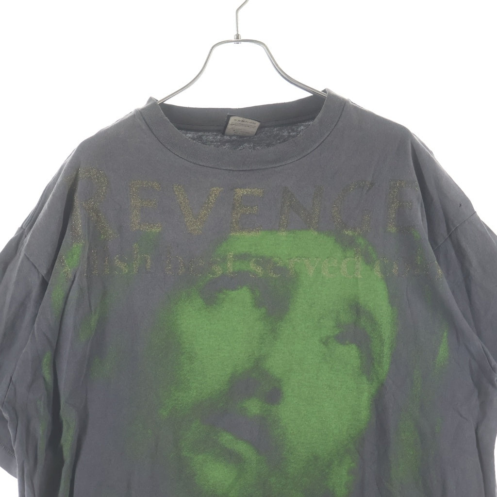 SAINT MICHAEL(セントマイケル) 23SS BJ_SS TEE REVENGE リベンジ フロントプリント 半袖Tシャツ カットソー ブラック SM-S23-0000-085
