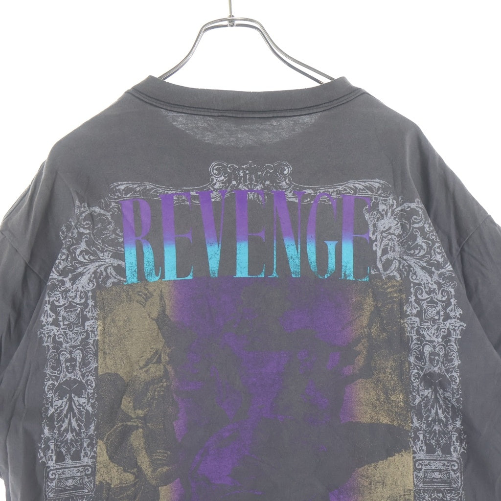 SAINT MICHAEL(セントマイケル) 23SS BJ_SS TEE REVENGE リベンジ フロントプリント 半袖Tシャツ カットソー ブラック SM-S23-0000-085