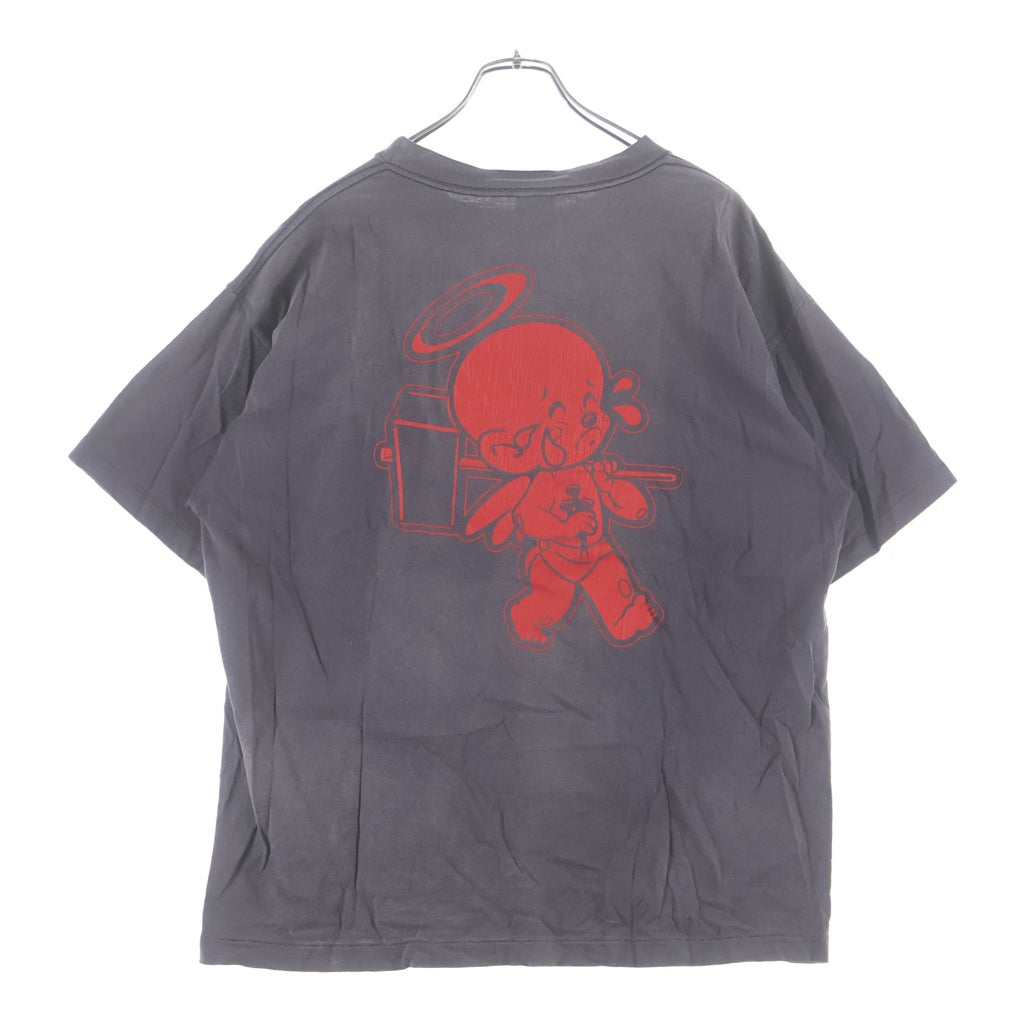 SAINT MICHAEL(セントマイケル) 22SS ×DENIM TEARS FACES SS TEE 両面プリント 半袖Tシャツ カットソー ブラック SM-S22-0000-064