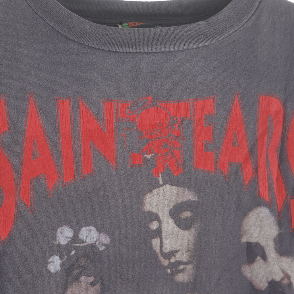 SAINT MICHAEL(セントマイケル) 22SS ×DENIM TEARS FACES SS TEE 両面プリント 半袖Tシャツ カットソー ブラック SM-S22-0000-064