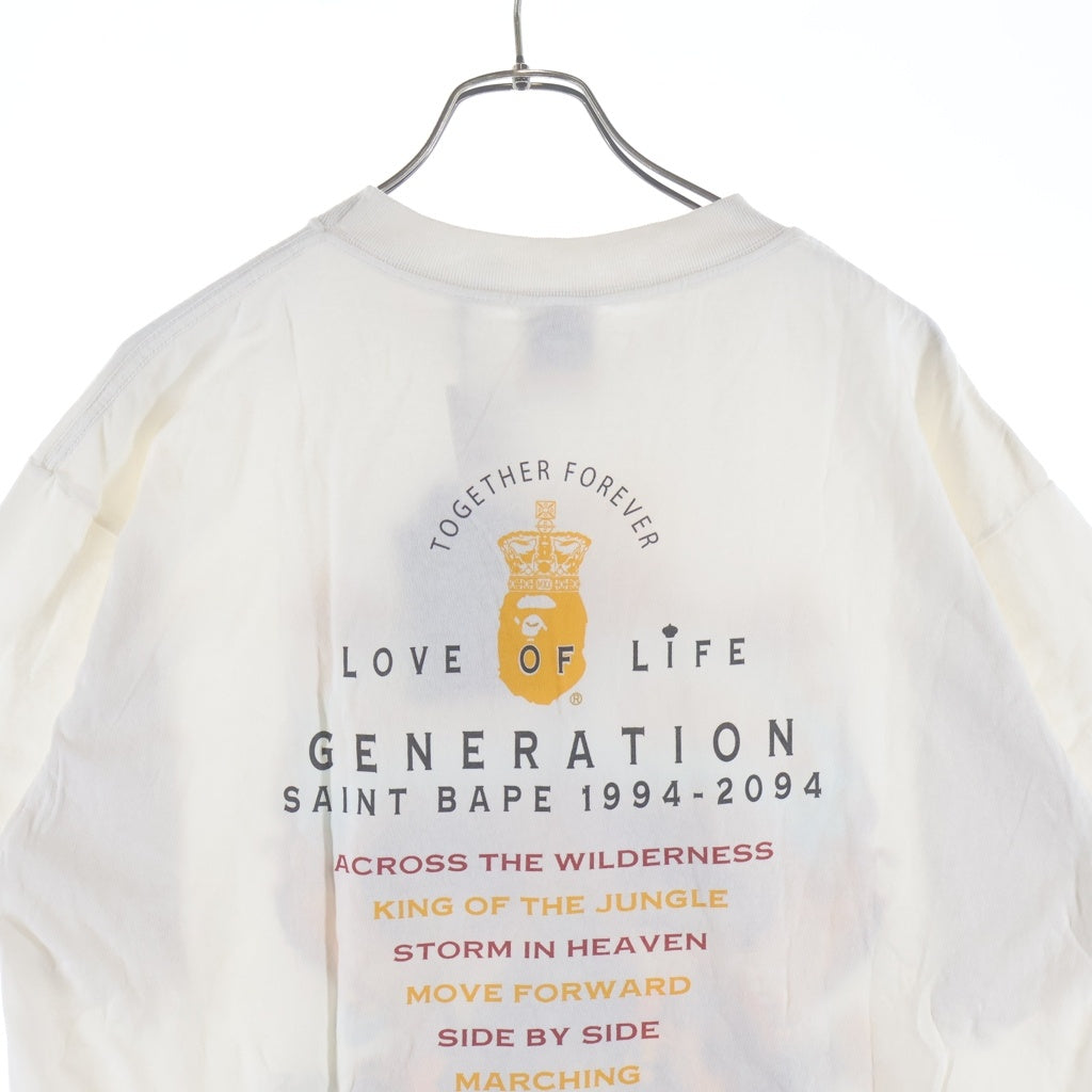 SAINT MICHAEL(セントマイケル) 25AW ×GENERATION BAPE SS TEE アベイシングエイプ ジェネレイションベイプ 両面プリント 半袖Tシャツ カットソー ホワイト SM-HR1-0000-C36