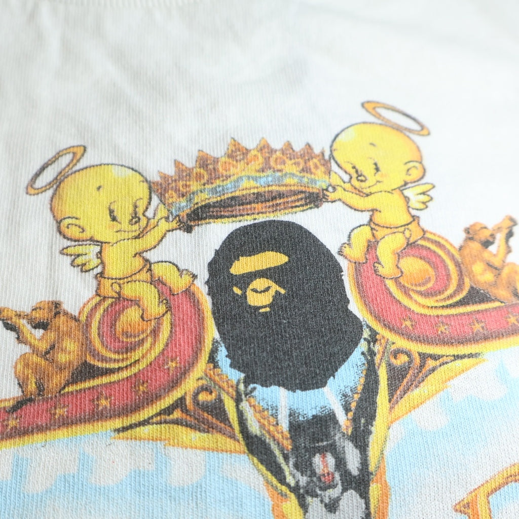 SAINT MICHAEL(セントマイケル) 25AW ×GENERATION BAPE SS TEE アベイシングエイプ ジェネレイションベイプ 両面プリント 半袖Tシャツ カットソー ホワイト SM-HR1-0000-C36