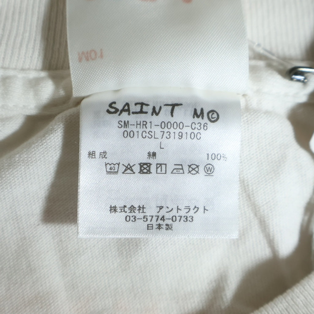 SAINT MICHAEL(セントマイケル) 25AW ×GENERATION BAPE SS TEE アベイシングエイプ ジェネレイションベイプ 両面プリント 半袖Tシャツ カットソー ホワイト SM-HR1-0000-C36