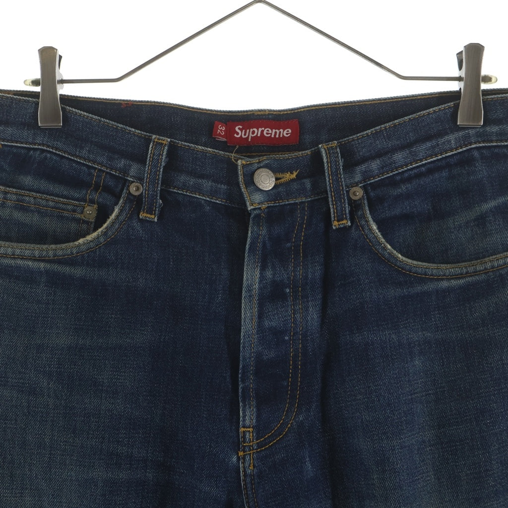 SUPREME(シュプリーム) Rigit Slim Jeans ボタンフライ リジット スリムストレート デニムパンツ インディゴ