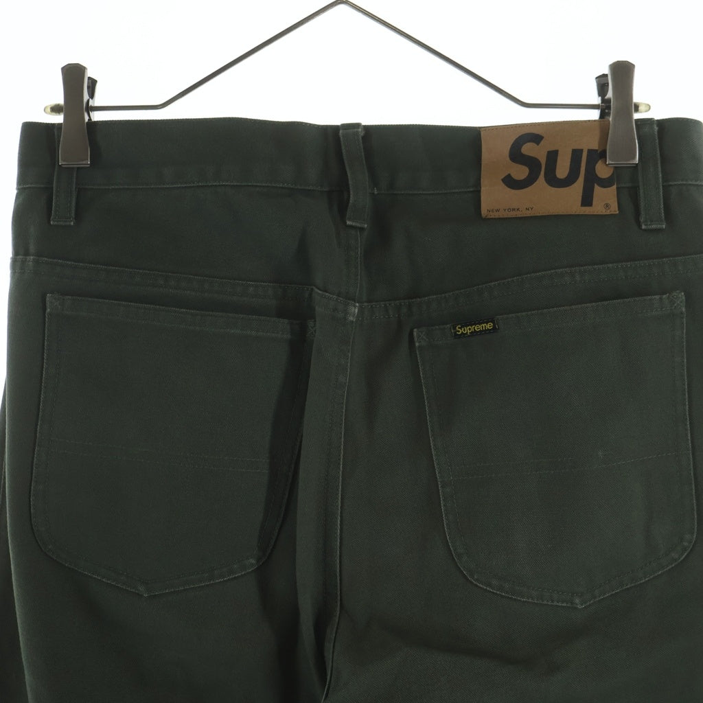 SUPREME(シュプリーム) ジッパーフライ スリムストレート デニムパンツ カーキ