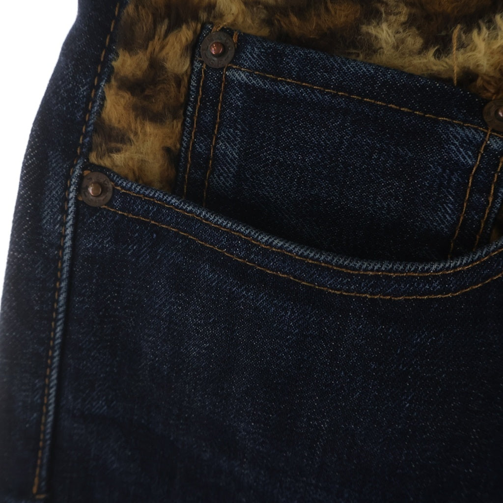 SUPREME(シュプリーム) 12AW ×Levis 505 Jeans Leopard リーバイス 505 ジッパーフライ レオパード切替 スリムストレート デニムパンツ インディゴ