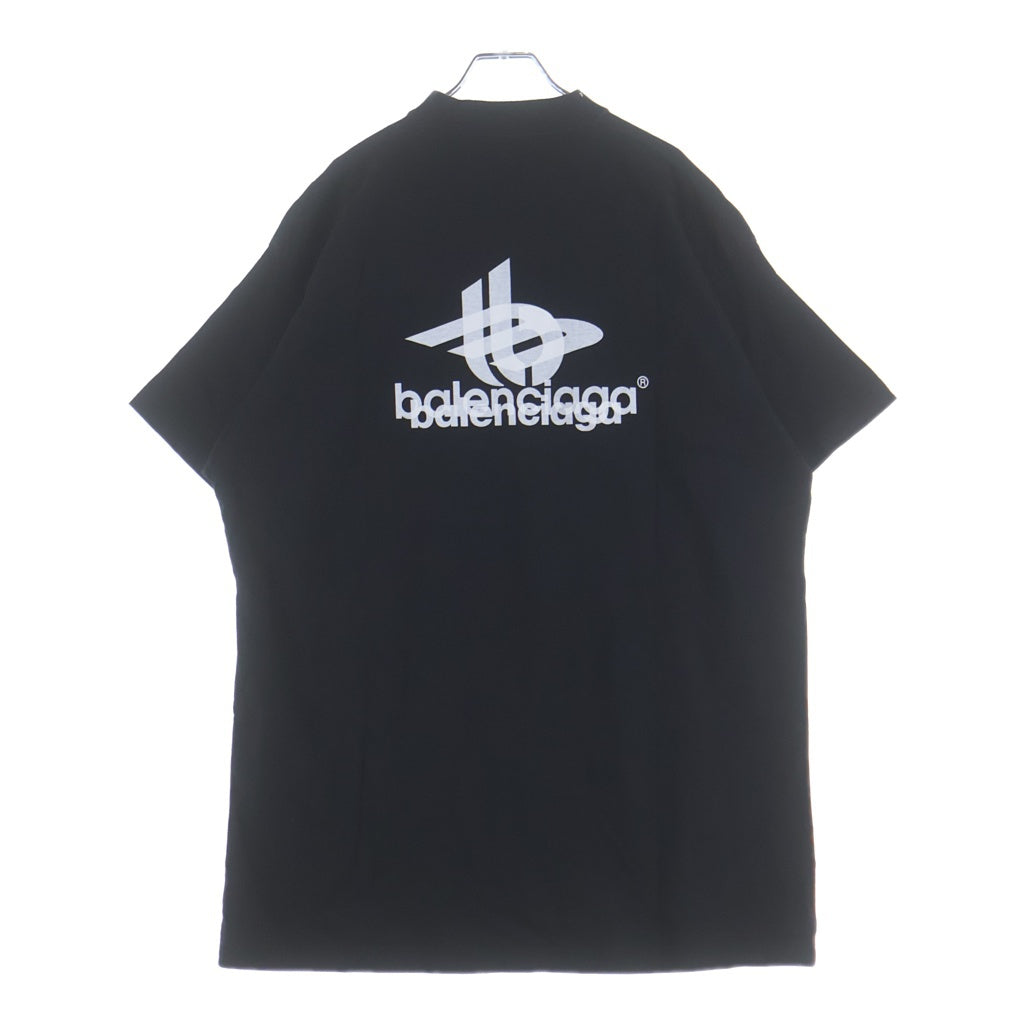 BALENCIAGA(バレンシアガ) 23AW レイヤードスポーツロゴ クルーネック半袖Tシャツカットソー ブラック 739028 TPVF2