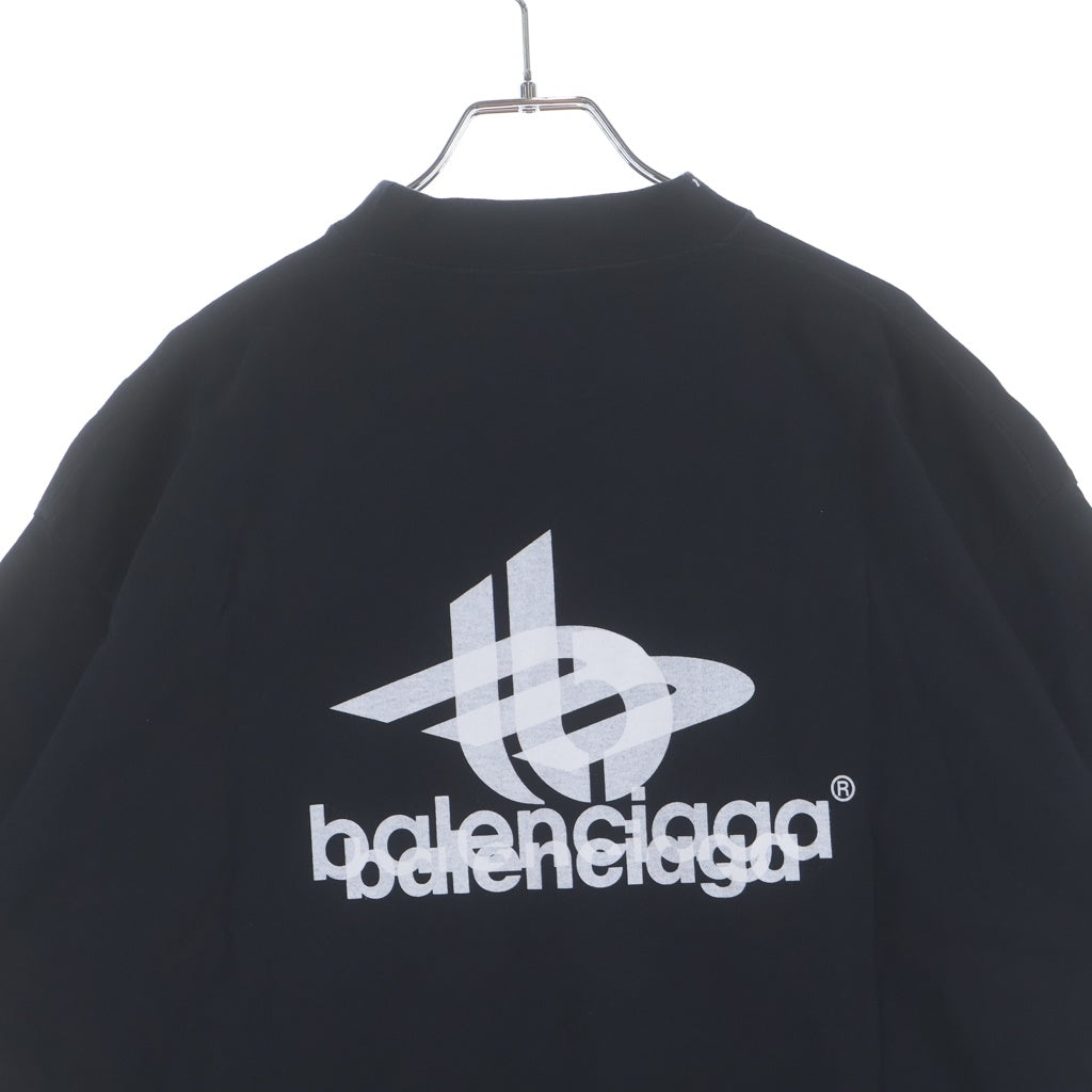 BALENCIAGA(バレンシアガ) 23AW レイヤードスポーツロゴ クルーネック半袖Tシャツカットソー ブラック 739028 TPVF2