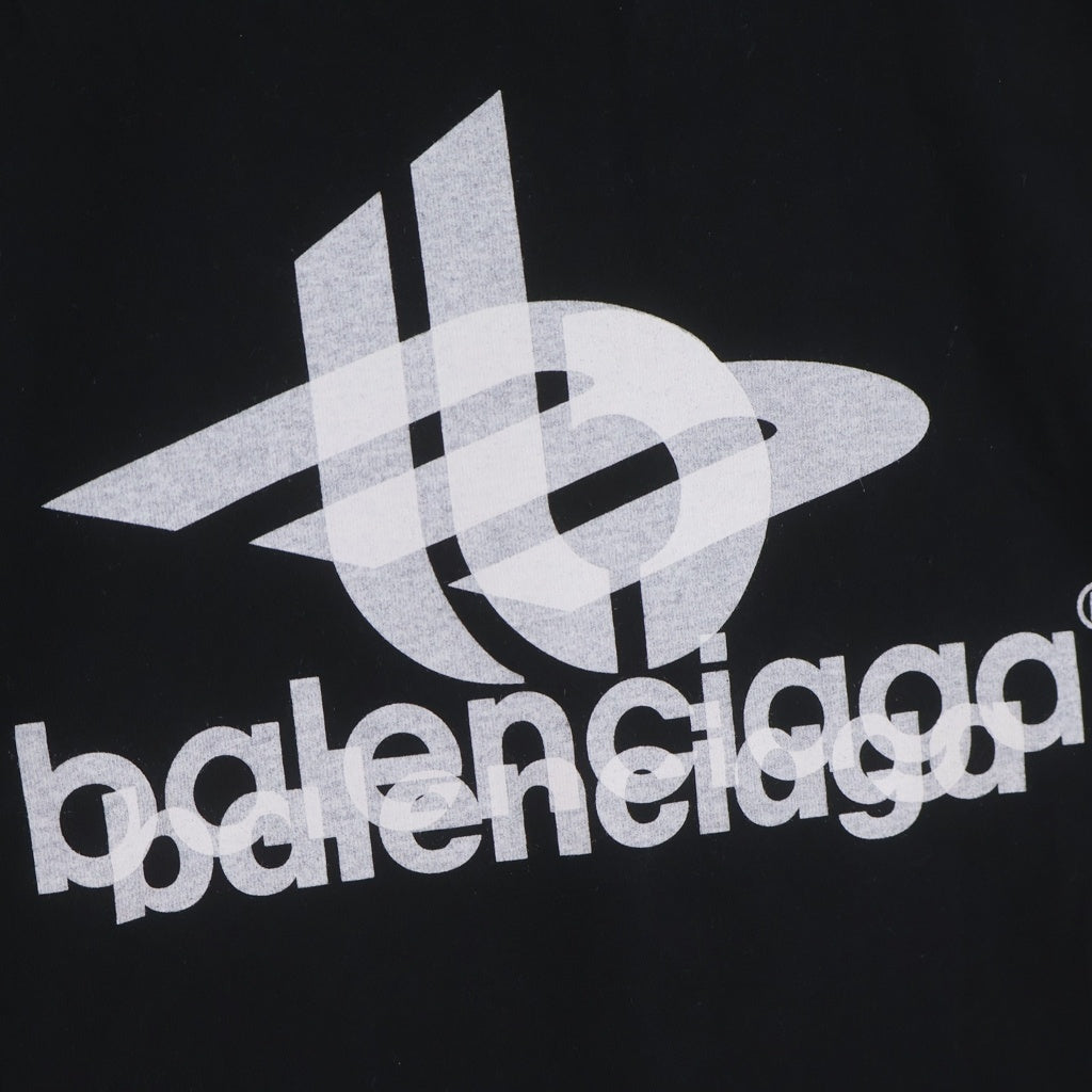 BALENCIAGA(バレンシアガ) 23AW レイヤードスポーツロゴ クルーネック半袖Tシャツカットソー ブラック 739028 TPVF2