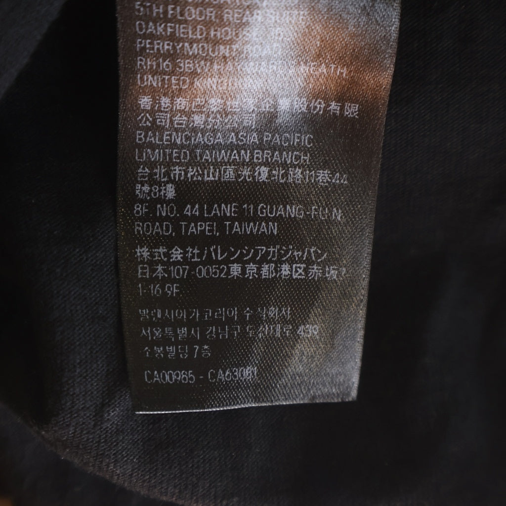 BALENCIAGA(バレンシアガ) 23AW レイヤードスポーツロゴ クルーネック半袖Tシャツカットソー ブラック 739028 TPVF2
