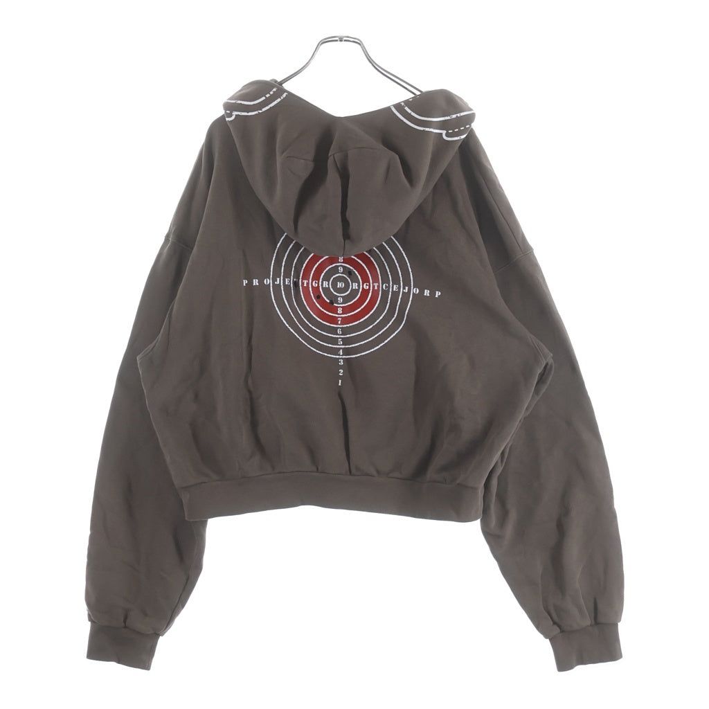 PROJECT G/R(プロジェクトジーアール) 24AW ZYGON HOODIE ダメージ加工プルオーバースウェットパーカー フーディー ブラウン