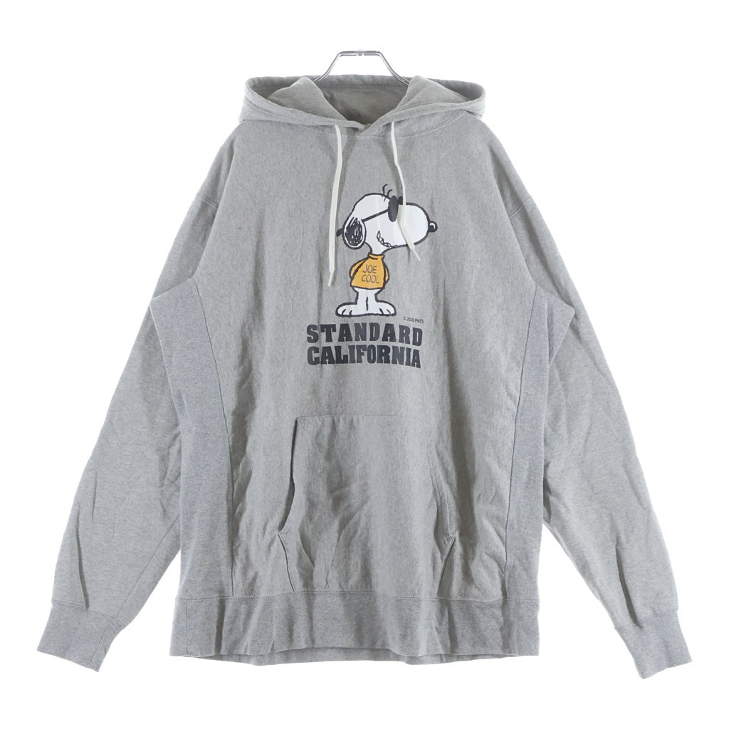 STANDARD CALIFORNIA(スタンダード カリフォルニア) × PEANUTS SNOOPY JOE COOL Hoodie ピーナッツ スヌーピー プリント プルオーバースウェットパーカー フーディ グレー