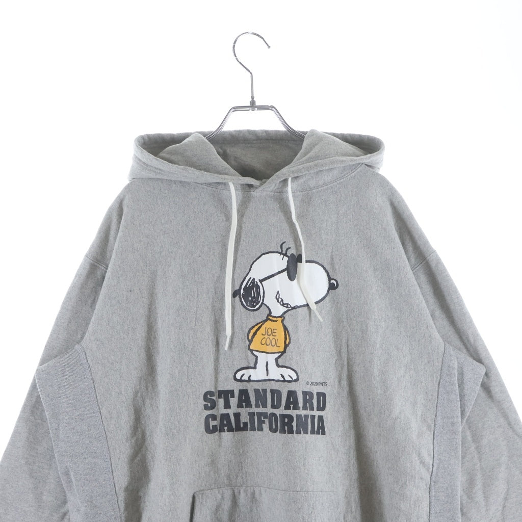 STANDARD CALIFORNIA(スタンダード カリフォルニア) × PEANUTS SNOOPY JOE COOL Hoodie ピーナッツ スヌーピー プリント プルオーバースウェットパーカー フーディ グレー