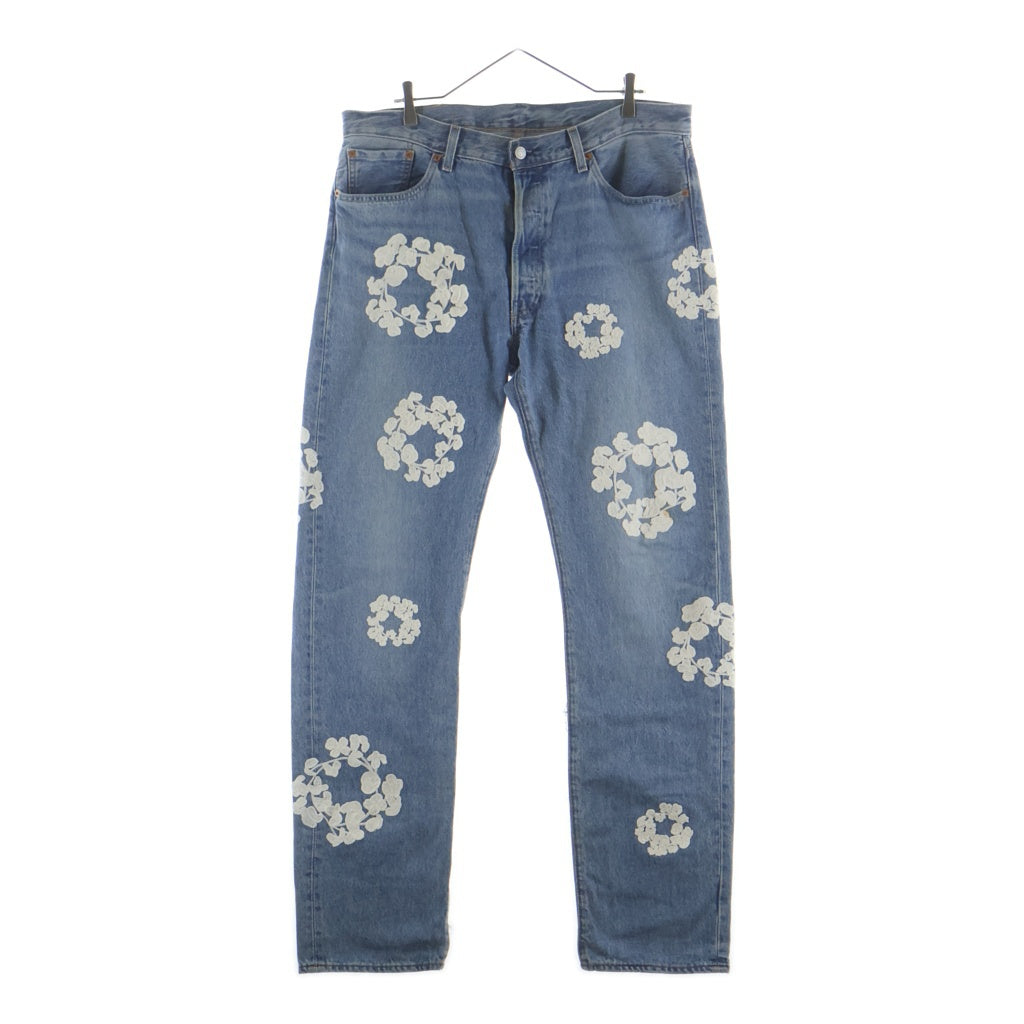 DENIM TEARS(デニムティアーズ) ×Levi's 501 Denim Pants リーバイス501 花柄 チェーンステッチ デニムパンツ ジーンズ インディゴ DT-S22-0000-010