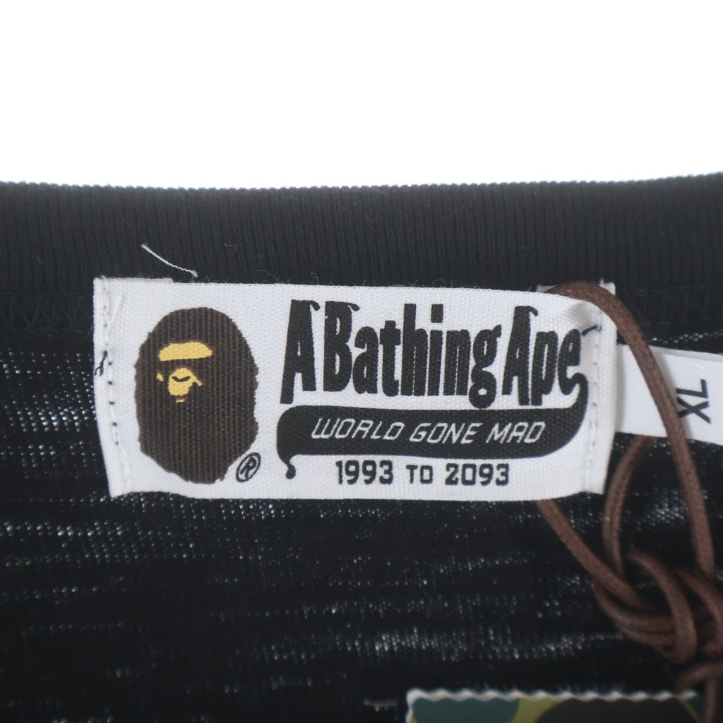 A BATHING APE(アベイシングエイプ) DESERT CAMO LAYERED L/S TEE デザートカモ レイヤード クルーネック 長袖Tシャツ ブラック/グレー 001LTH301009X