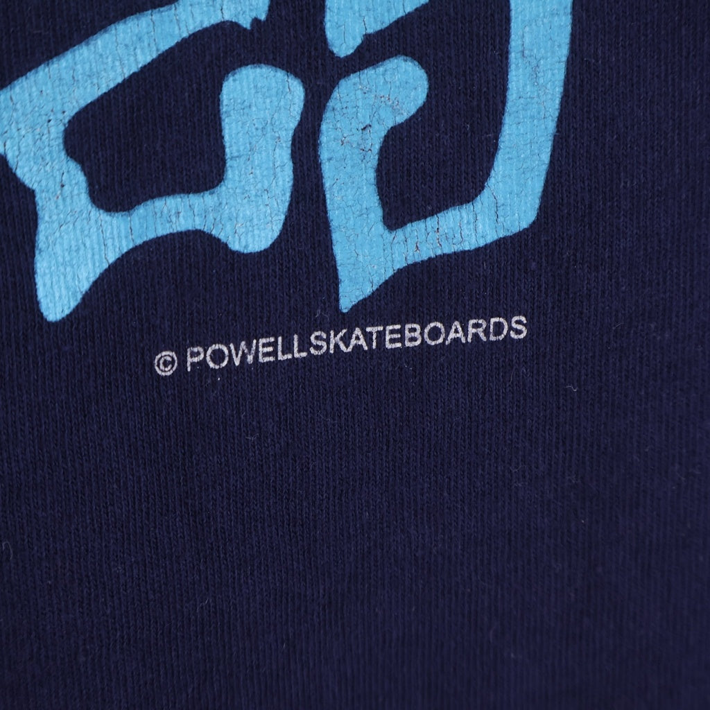 POWELL PERALTA(パウエルペラルタ) 90s RAT BONES TEE 黒タグ ラットボーンズ プリント クルーネック 半袖Tシャツ カットソー ネイビー