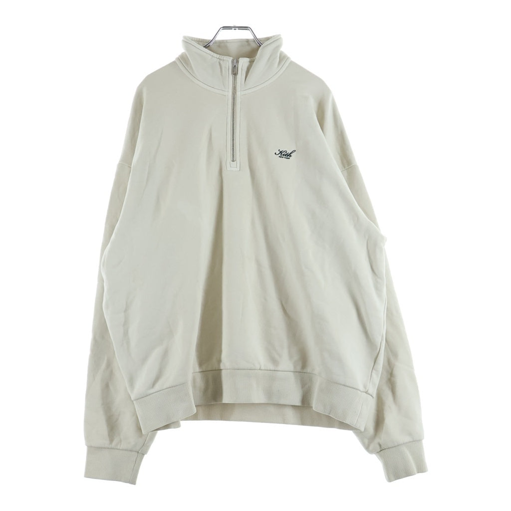 KITH(キス) Quarter Zip Nelson Pullover ロゴ刺繍 ハーフジップ プルオーバー スウェットトレーナー ベージュ 25-070-060-0011-3-0