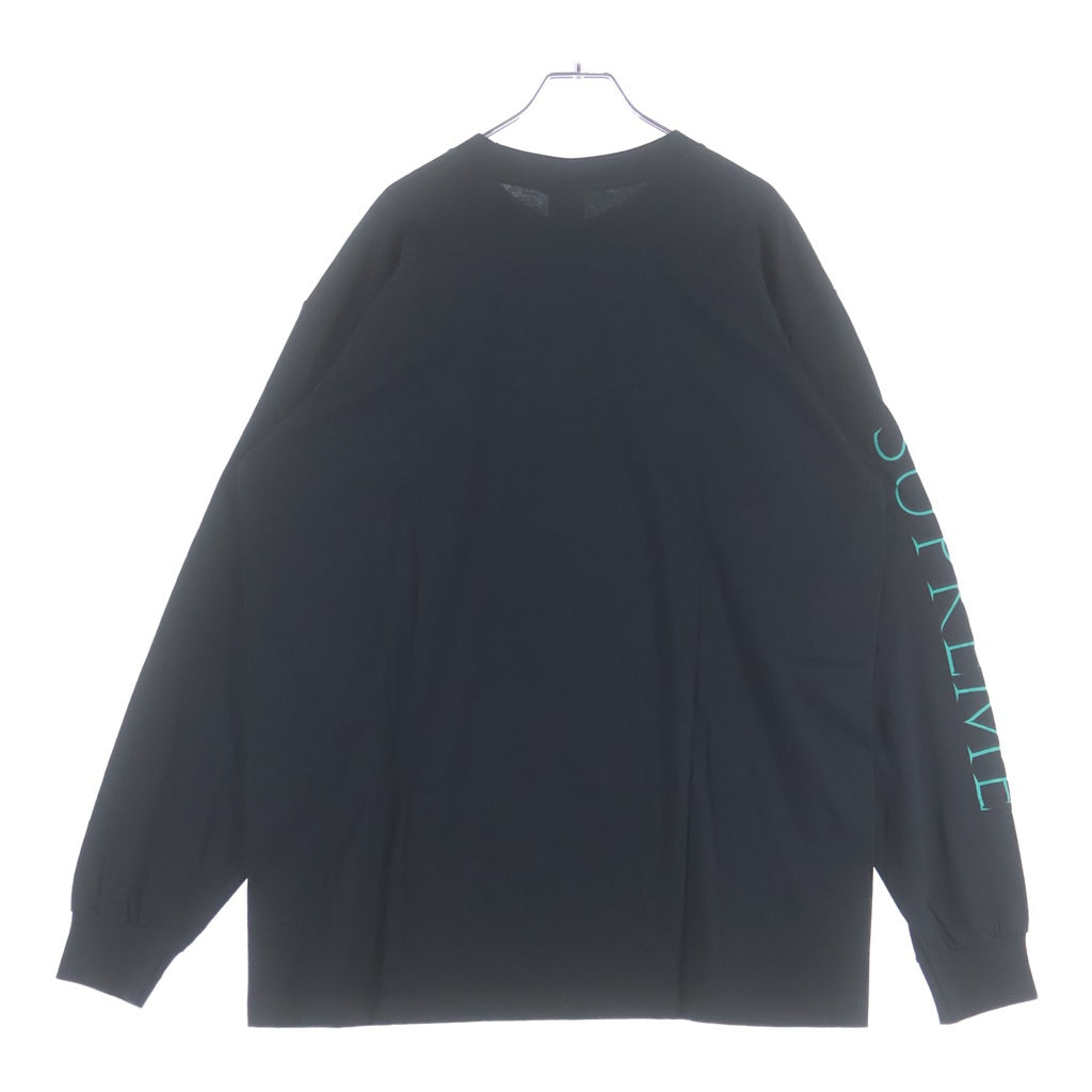 SUPREME(シュプリーム) 22SS ×AEON FLUX L/S Tee フロントプリントクルーネック長袖Tシャツ カットソー ロンT ブラック