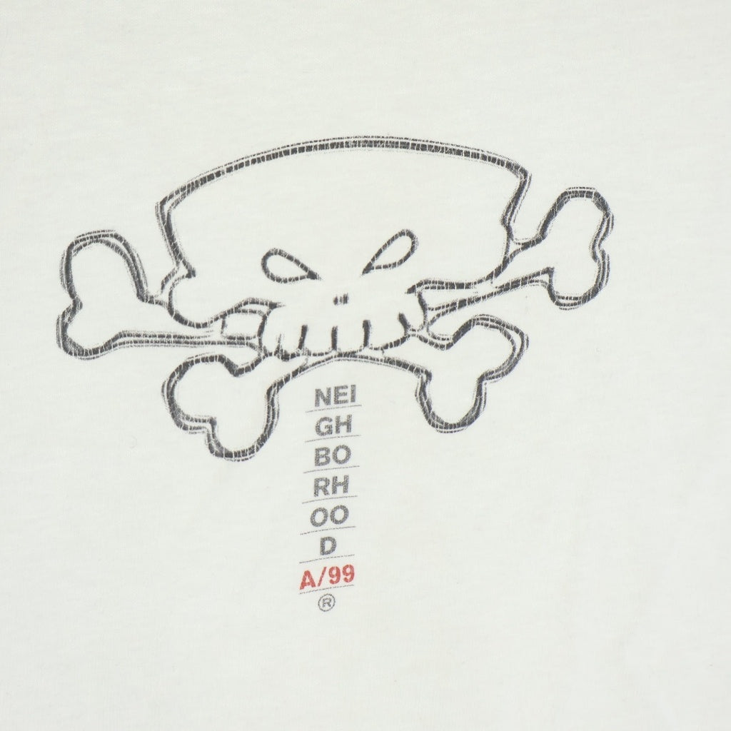 NEIGHBORHOOD(ネイバーフッド) 90s 初期 フロントスカルプリント クルーネック 半袖Tシャツ カットソー ホワイト