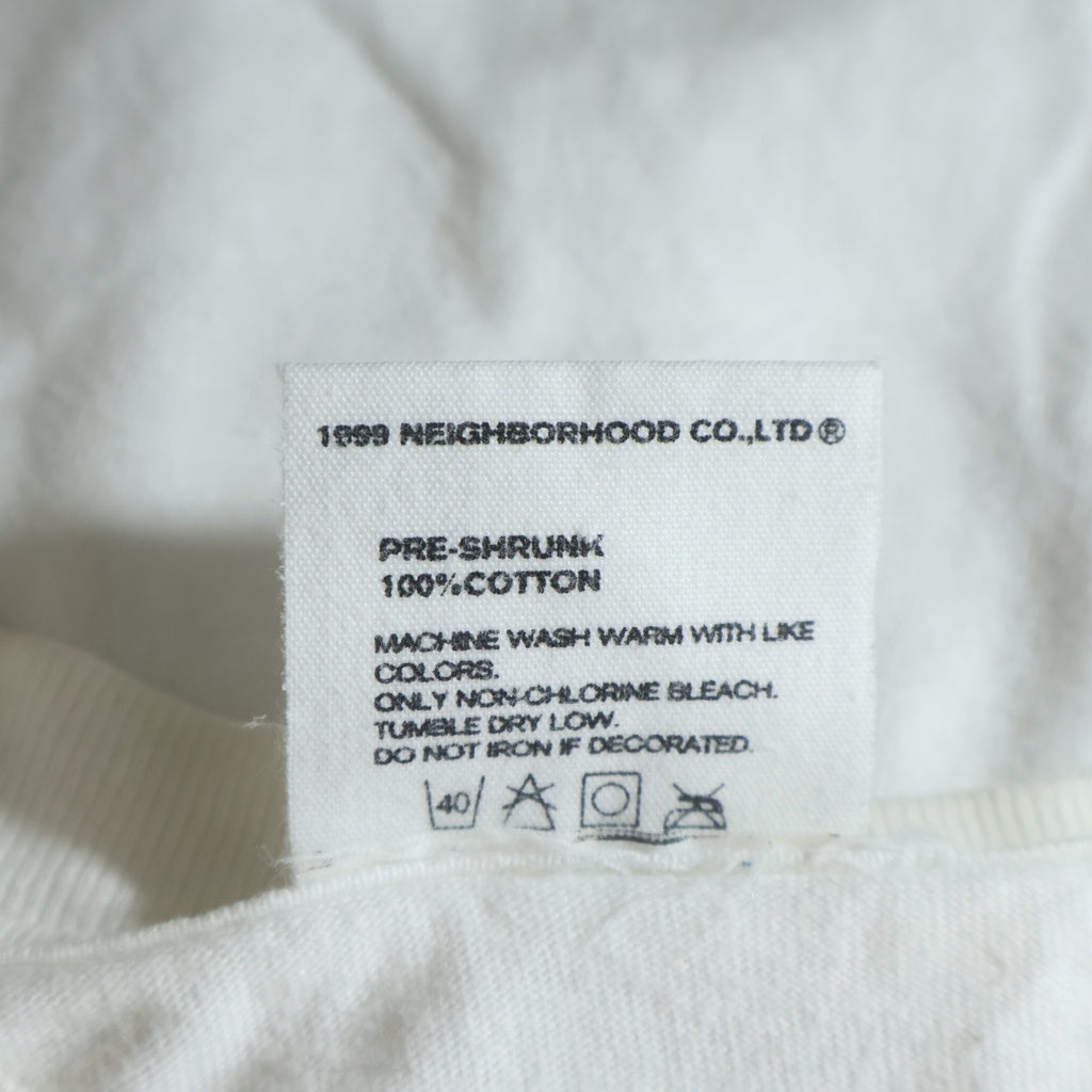 NEIGHBORHOOD(ネイバーフッド) 90s 初期 フロントスカルプリント クルーネック 半袖Tシャツ カットソー ホワイト