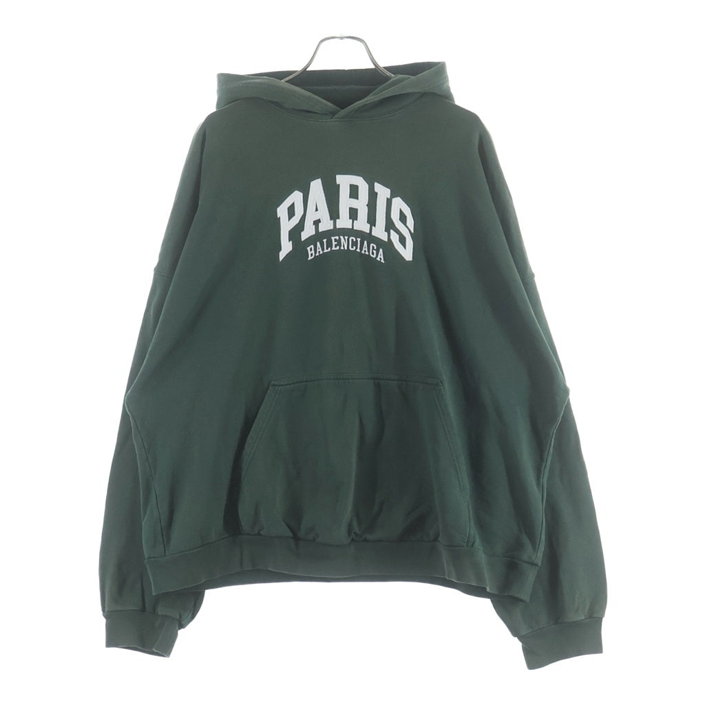 BALENCIAGA(バレンシアガ) 22SS PARIS Hoodie パリス フロントロゴ刺繍 プルオーバーパーカー フーディー グリーン 674986 TLVL8