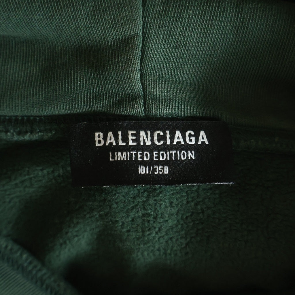 BALENCIAGA(バレンシアガ) 22SS PARIS Hoodie パリス フロントロゴ刺繍 プルオーバーパーカー フーディー グリーン 674986 TLVL8