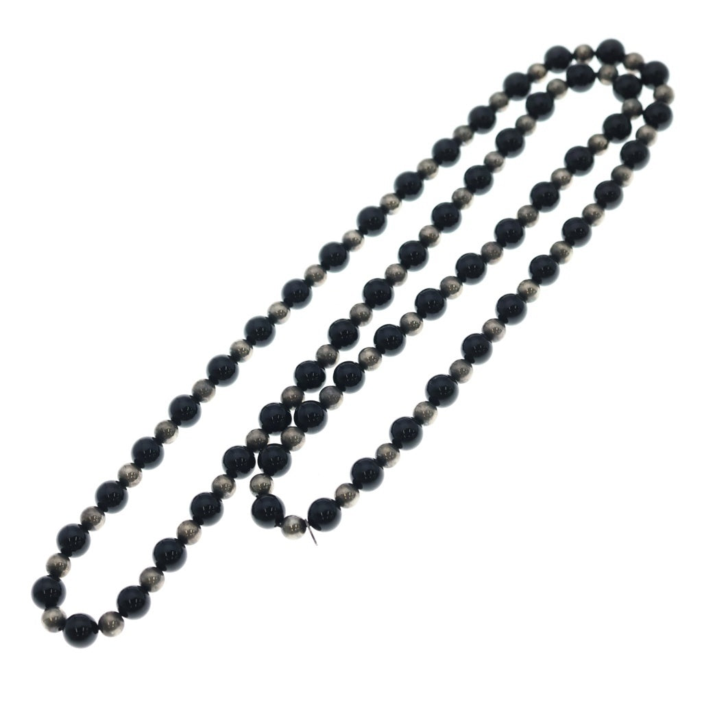 TIFFANY & Co.(ティファニー) OLD シルバー925 ブラックオニキス ビーズネックレス シルバー/ブラック レディース