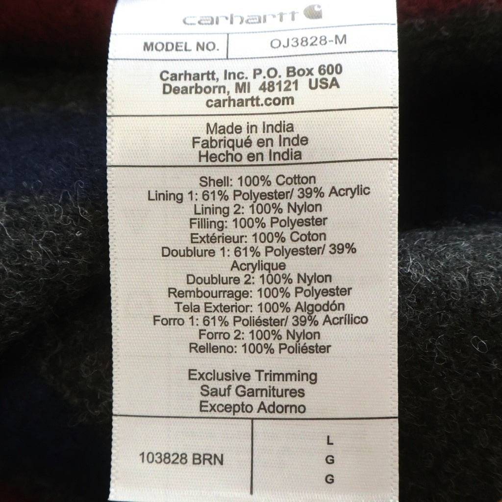 CARHARTT(カーハート) BLANKET-LINED DETROIT JACKET ロゴパッチ ジップアップ ブランケットライニング デトロイトジャケット ブラウン 103828 BRN